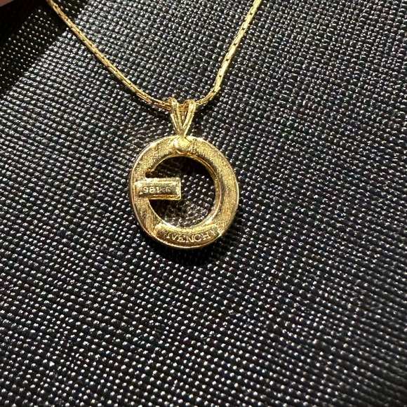 GIVENCHY: Gold, Metal "G" Logo Initial Necklace - Picture 3 of 5